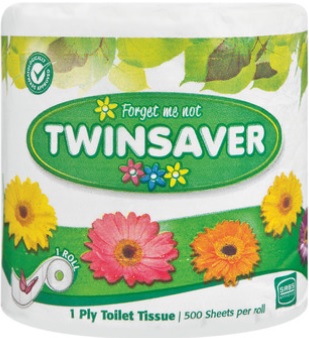 Twinsaver Toilet Paper Wrapped 1Ply - 1.0'S - Case 48